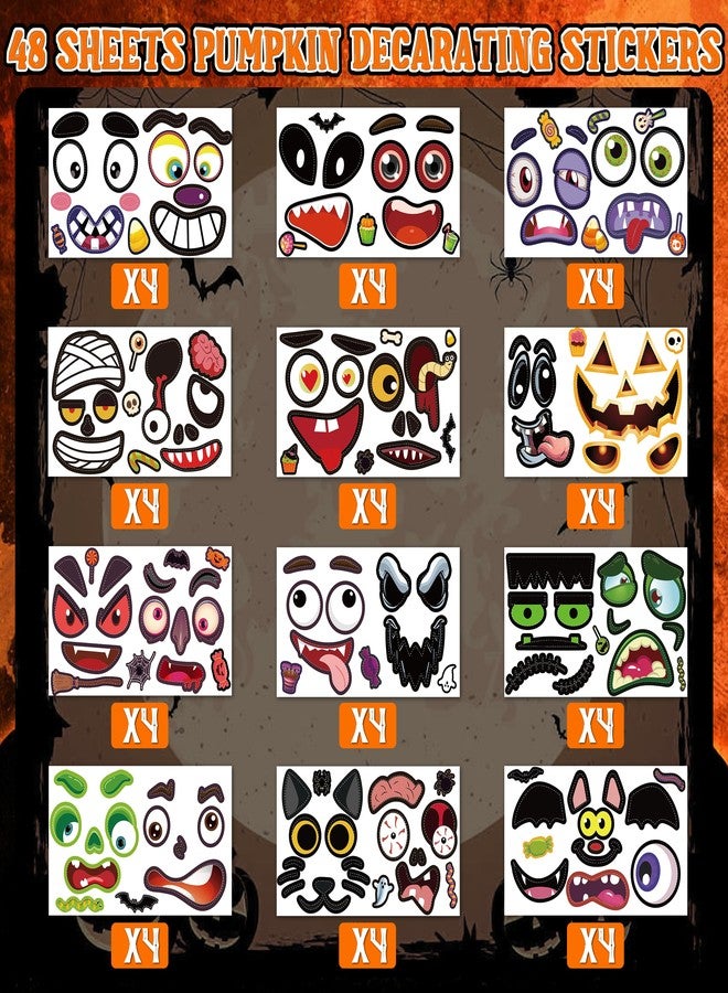 LINAYE 96 PCS Pumpkin Face Stickers for Toddlers Kids, Mini Pumpkin Decorating Stickers Kit, Halloween Game Activities, Gifts & Party Favors - Image 2